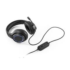 Vue Casque gaming avec microphone - Thorne headset rgb de couleur noir| Krokrodeal