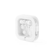 Vue Ecouteurs en ABS recyclé avec microphone intégré - Presley de couleur blanc| Krokrodeal