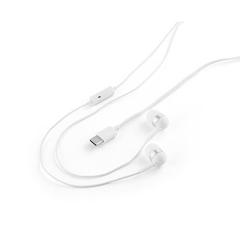Vue Ecouteurs en ABS recyclé avec microphone intégré - Presley de couleur blanc| Krokrodeal
