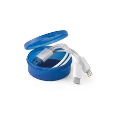 Vue Cable USB avec connecteur 3 en 1en ABS et PVC - Emmy de couleur bleu| Krokrodeal