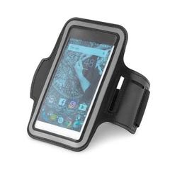 Vue Brassard en PU et coque souple pour smartphone 6'5 - Confor de couleur noir| Krokrodeal