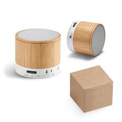 Vue générale Haut parleur portatif en bambou avec microphone - Glashow | Krokrodeal