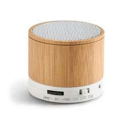 Haut parleur portatif en bambou avec microphone - Glashow publicitaire pas cher