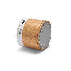 Vue Haut parleur portatif en bambou avec microphone - Glashow de couleur beige| Krokrodeal