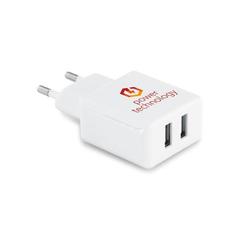 Vue Adaptateurs USB deux sorties en ABS - Redi de couleur blanc| Krokrodeal