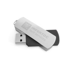 Vue Clé USB 8GB avec attache en métal - Boyle 8gb de couleur noir| Krokrodeal
