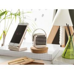 Vue générale Support de téléphone portable avec chargeu sans fil en fibre de paille de blé et ABS - Englert | Krokrodeal
