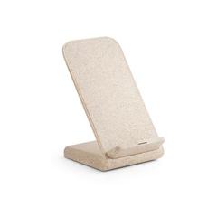 Support de téléphone portable avec chargeu sans fil en fibre de paille de blé et ABS - Englert publicitaire pas cher