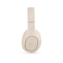 Vue Casque audio sans fil en ABS et fibre de paille de blé - Feynman de couleur beige| Krokrodeal