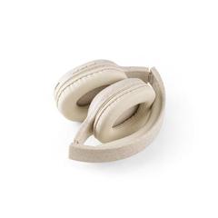 Vue Casque audio sans fil en ABS et fibre de paille de blé - Feynman de couleur beige| Krokrodeal