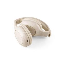 Vue Casque audio sans fil en ABS et fibre de paille de blé - Feynman de couleur beige| Krokrodeal
