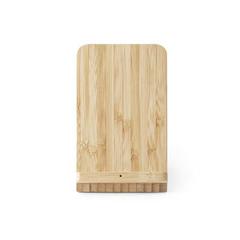 Vue Chargeur sans fil en bambou - Leavitt de couleur beige| Krokrodeal