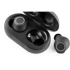 Vue Ecouteurs sans fil avec transmission BT 5'0 - Bass de couleur noir| Krokrodeal