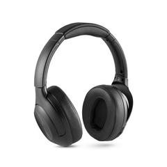 Vue Casque audio sans fil en PU avec transmission BT 5'0 - Melody de couleur noir| Krokrodeal