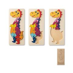 Vue générale Puzzle en forme de dinosaure en contreplaqué de pin - Diplodoco | Krokrodeal