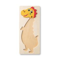 Vue Puzzle en forme de dinosaure en contreplaqué de pin - Diplodoco de couleur beige| Krokrodeal