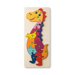 Vue Puzzle en forme de dinosaure en contreplaqué de pin - Diplodoco de couleur beige| Krokrodeal