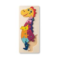 Vue Puzzle en forme de dinosaure en contreplaqué de pin - Diplodoco de couleur beige| Krokrodeal