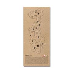 Vue Puzzle en forme de dinosaure en contreplaqué de pin - Diplodoco de couleur beige| Krokrodeal