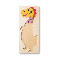 Vue Puzzle en forme de dinosaure en contreplaqué de pin - Diplodoco de couleur beige| Krokrodeal
