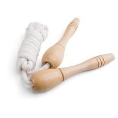 Vue Corde à sauter en bois - Jumpi de couleur beige| Krokrodeal