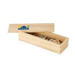 Vue Jeu de dominos en bois - Domin de couleur beige| Krokrodeal