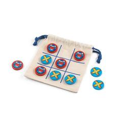 Vue Jeu du morpion classique avec 10 pièces en contreplaqué - Crosses de couleur beige| Krokrodeal