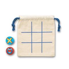 Vue Jeu du morpion classique avec 10 pièces en contreplaqué - Crosses de couleur beige| Krokrodeal