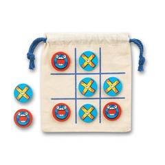Vue Jeu du morpion classique avec 10 pièces en contreplaqué - Crosses de couleur beige| Krokrodeal