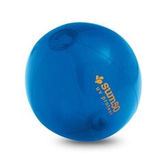 Vue Ballon de plage gonflable en PVC translucide - Peconic de couleur bleu| Krokrodeal