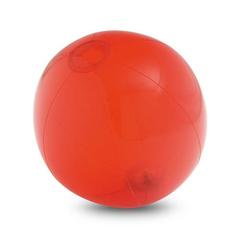 Vue Ballon de plage gonflable en PVC translucide - Peconic de couleur rouge| Krokrodeal