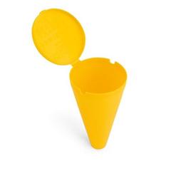 Vue Cendrier de plage en PP - Senegal de couleur jaune| Krokrodeal
