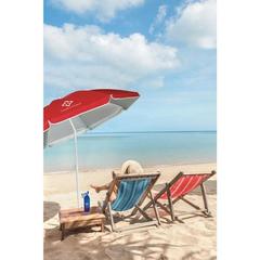 Vue générale Parasol inclinable 210T avec doublure argentée - Parana | Krokrodeal