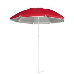 Vue Parasol inclinable 210T avec doublure argentée - Parana de couleur rouge| Krokrodeal