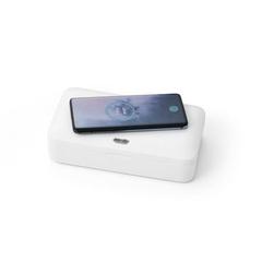 Vue Boîte de stérilisateur UV chargeur sans fil rapide - Bactout de couleur blanc| Krokrodeal