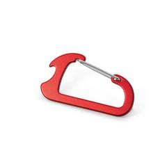 Vue Mousqueton avec décapsuleur en aluminium - Close de couleur rouge| Krokrodeal