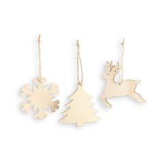 Vue Ornements de Noël - Flake de couleur beige| Krokrodeal
