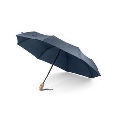 Vue Parapluie pliable en PET (100% rPET) à ouverture et fermeture automatiques - River de couleur bleu| Krokrodeal