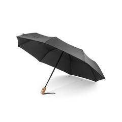 Vue Parapluie pliable en PET (100% rPET) à ouverture et fermeture automatiques - River de couleur noir| Krokrodeal