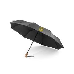 Vue Parapluie pliable en PET (100% rPET) à ouverture et fermeture automatiques - River de couleur noir| Krokrodeal
