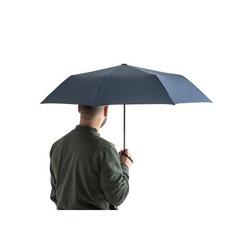 Vue Parapluie pliable en rPET avec ouverture automatique - Cimone de couleur bleu| Krokrodeal