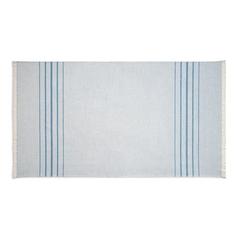 Vue Serviette de toilette multifonctionnelle et de bain (260g/m²) en coton et en coton recyclé - Caplan de couleur bleu| Krokrodeal