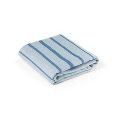 Vue Serviette de toilette multifonctionnelle et de bain (260g/m²) en coton et en coton recyclé - Caplan de couleur bleu| Krokrodeal
