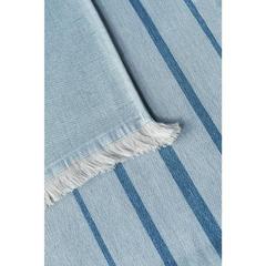 Vue Serviette de toilette multifonctionnelle et de bain (260g/m²) en coton et en coton recyclé - Caplan de couleur bleu| Krokrodeal