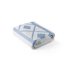 Vue Serviette de toilette multifonctionnelle et de bain (350g/m²) en coton et en coton recyclé - Malek de couleur bleu| Krokrodeal