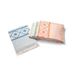 Vue générale Serviette de toilette multifonctionnelle et de bain (350g/m²) en coton et en coton recyclé - Malek | Krokrodeal