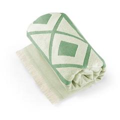 Vue Serviette de toilette multifonctionnelle et de bain (350g/m²) en coton et en coton recyclé - Malek de couleur vert| Krokrodeal