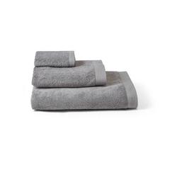 Vue Serviette de bain (500 g/m²) en coton et coton recyclé - Bardem l de couleur gris| Krokrodeal