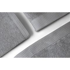 Vue Serviette de bain (500 g/m²) en coton et coton recyclé - Bardem l de couleur gris| Krokrodeal