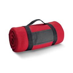 Vue Couverture polaire (180 g/m²) avec poignée amovible - Thorpe de couleur rouge| Krokrodeal